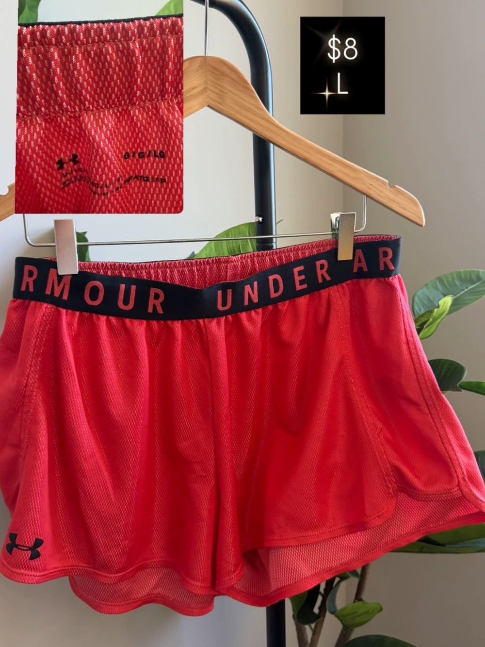 Under Armour Women’s Red Athletic Shorts - Size L